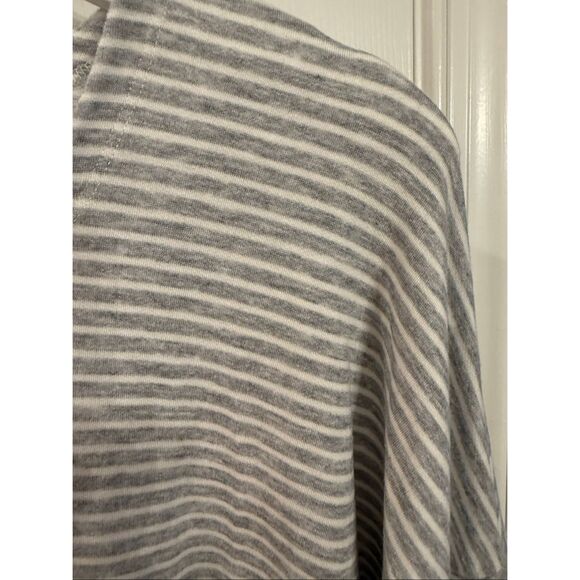 Eileen Fisher Soft Tencel Lyocell Gray & White Stripe Tunic Top sz L EUC - Picture 2 of 7